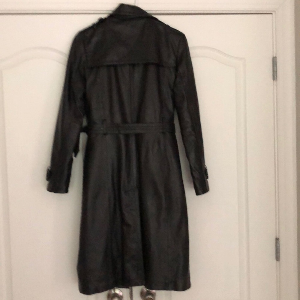 Manteau En Cuir Véritable Pour Femme Phase Two - Taille L Noir - Doublure Amovible - Très Bon état